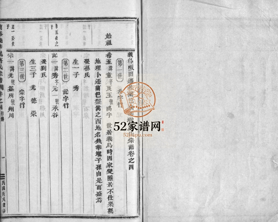 1946年修兰溪钱华壠蒋氏宗谱[4卷]浙江蒋姓电子版族谱下载