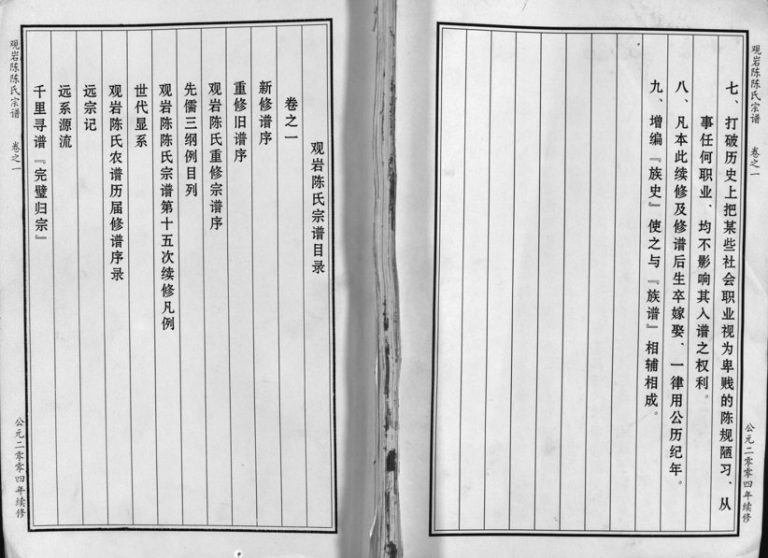 2004年十五修观岩陈氏宗谱[10卷]浙江浦江陈姓电子版族谱下载