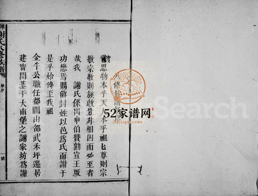 1924年修谢氏族谱[卷数不明]福建邵武 江西永丰 浙江常山谢辉堂谢姓电子版家谱下载