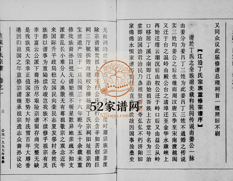 1997年修贞溪丁氏宗谱[5卷]浙江缙云丁姓电子版族谱下载