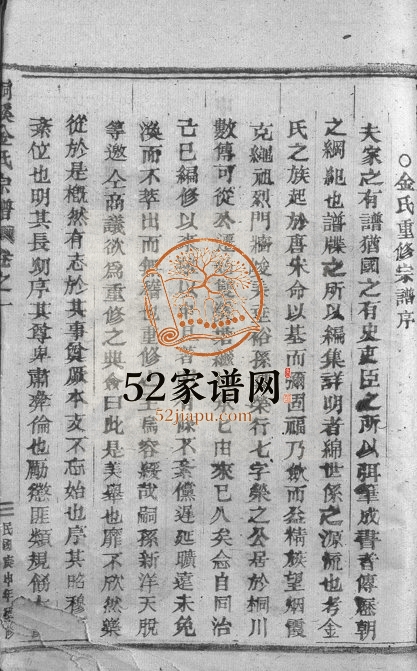 1920年重修双溪金氏宗谱[3卷]浙江武义金姓电子版族谱下载