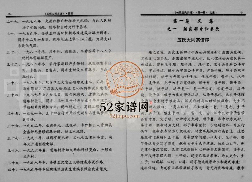 1999年修长照应氏宗谱 浙江缙云应姓电子版族谱下载