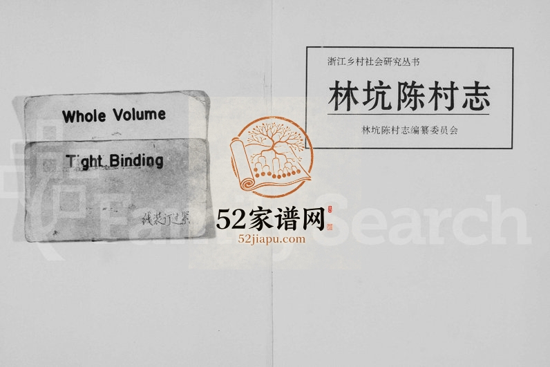 1993年修[陈氏]林坑陈村志 浙江永康陈姓电子版族谱下载
