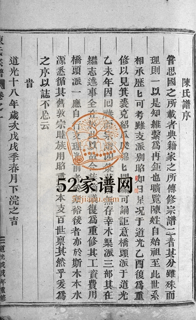 1838年修永康木渠陈氏宗谱[4卷]浙江陈姓电子版族谱下载